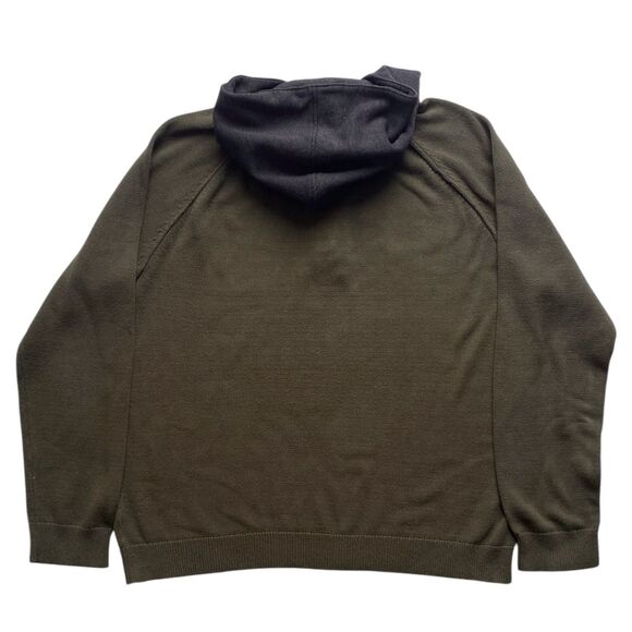 Mens Express Hooded Pullover Sweater Long Sleeve Hoodie Green Gray Size XXL - Picture 3 of 5